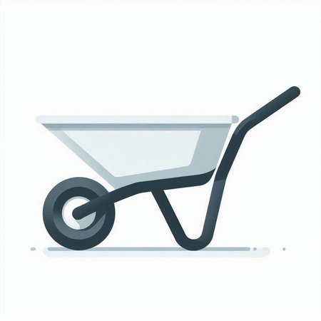 Wheelbarrow icon. Construction tool. Vector illustration on white background.のイラスト素材