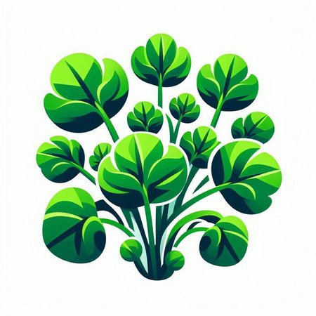 Illustration of green leaves on a white background. Vector illustration.のイラスト素材