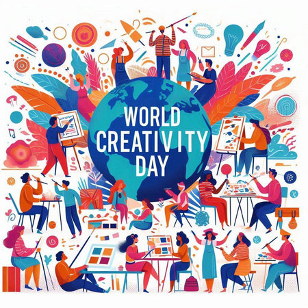 World Creativity Day. International Day of Creativity. Vector illustrationのイラスト素材