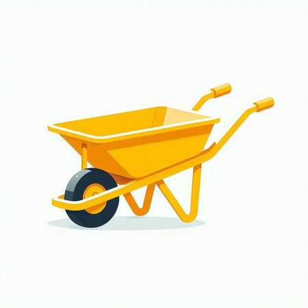 Wheelbarrow on white background. Construction equipment. Vector illustration.のイラスト素材
