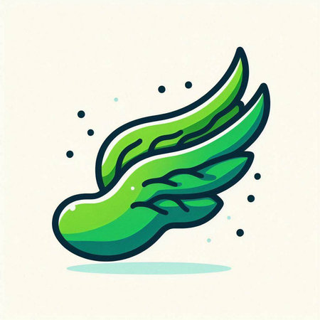 Green bean icon. Hand drawn illustration of green bean vector icon for web designのイラスト素材