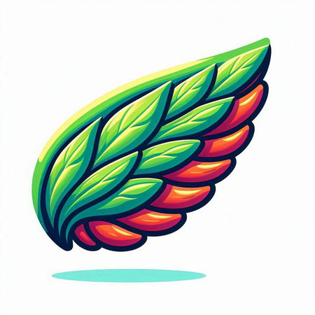 Illustration of a green leaf in the form of a flower.のイラスト素材