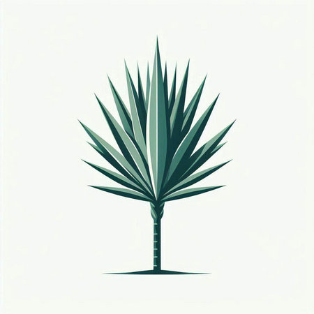 Silhouette of a palm tree on a white background. Vector illustrationのイラスト素材