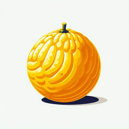 Illustration of a ripe melon on a white background, vector illustrationのイラスト素材