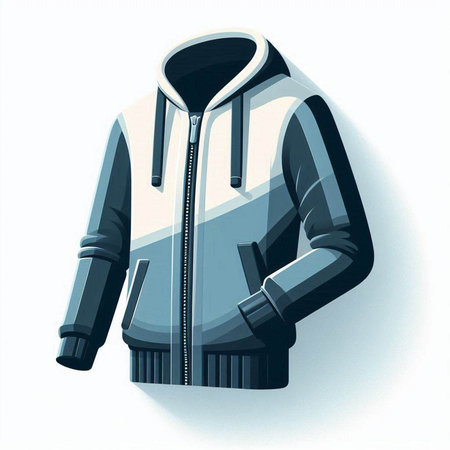 Men's winter jacket on a white background. 3D illustration.のイラスト素材