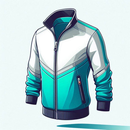 sport jacket with a hood on a white background. Vector illustrationのイラスト素材
