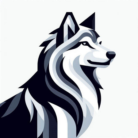 Illustration of a wolf head on white background. Vector illustration.のイラスト素材