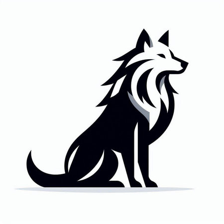 Illustration of a wolf isolated on a white background. Vector illustration.のイラスト素材