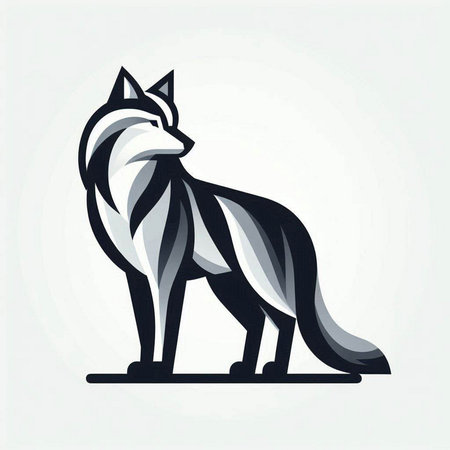 Vector illustration of a wolf. Isolated on a white background.のイラスト素材