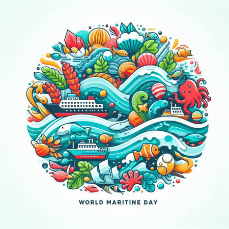 World water day hand drawn cartoon doodle illustration. Funny vector design.のイラスト素材