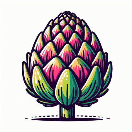 Artichoke isolated on white background. Hand drawn vector illustration.のイラスト素材