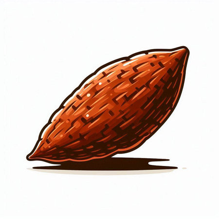 Illustration of a cocoa bean on a white background, vector.のイラスト素材