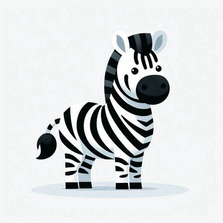 Zebra cartoon design, Animal zoo life nature character childhood and adorable theme Vector illustrationのイラスト素材