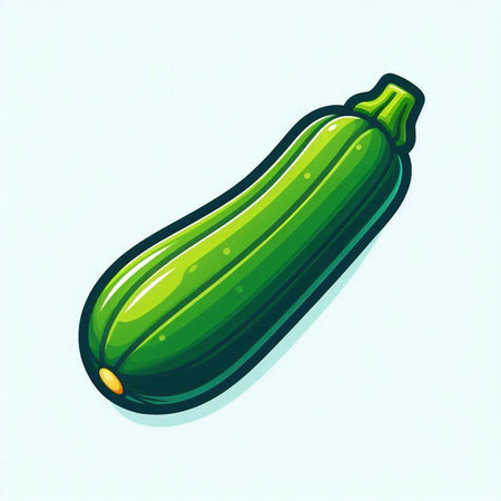 Illustration of a zucchini on a white background. Vector illustration.のイラスト素材