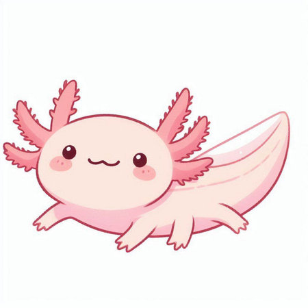 Cute cartoon pink dragon isolated on white background. Vector illustration.のイラスト素材