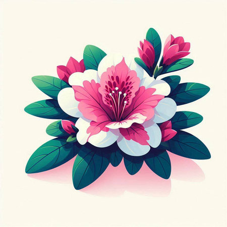 Flower bouquet with white and pink flowers. Vector illustration.のイラスト素材