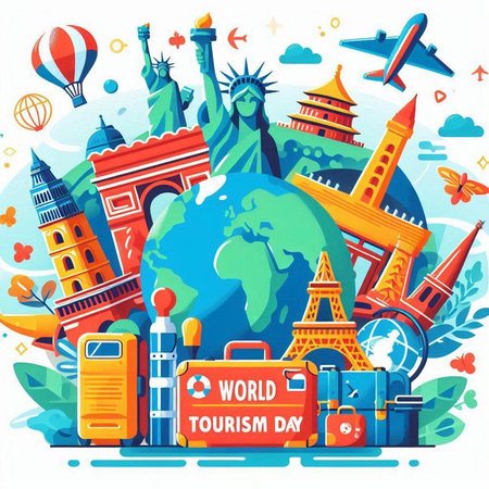 Welcome to the world. Travel around the world. Vector illustration.のイラスト素材