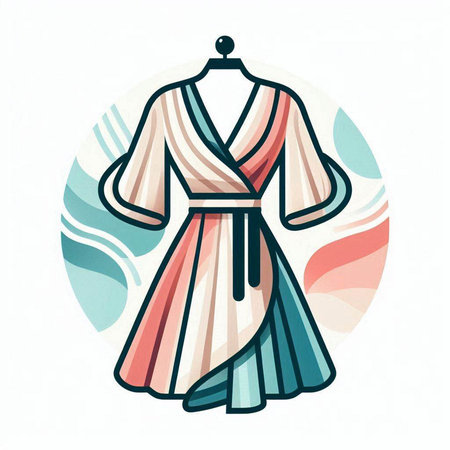 Women's bathrobe on a mannequin. Vector illustration.のイラスト素材