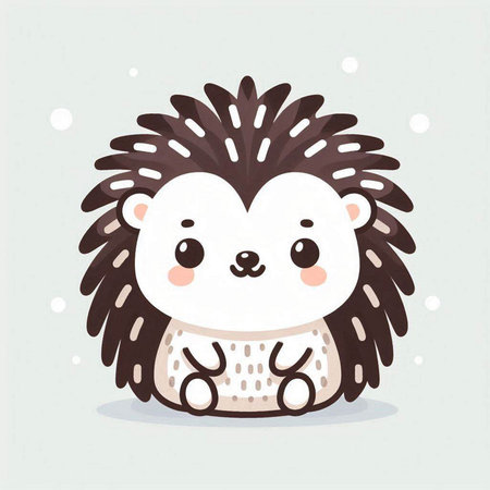 Cute cartoon hedgehog. Vector illustration of a cute animal.のイラスト素材