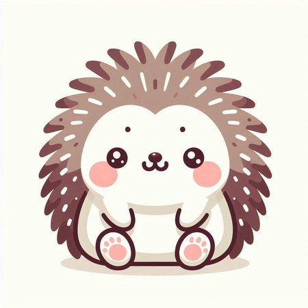 Cute hedgehog. Vector illustration of a cute cartoon hedgehog.のイラスト素材