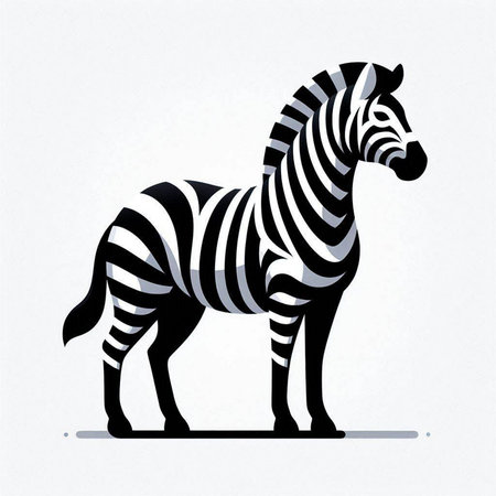 Zebra zebra isolated on a white background. Vector illustration.のイラスト素材