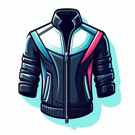 Vector illustration of a black jacket with a hood on a white backgroundのイラスト素材