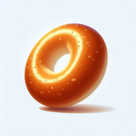 Illustration of a glazed donut on a white background.のイラスト素材