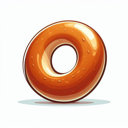 Illustration of a sweet donut in a cartoon style on a white backgroundのイラスト素材