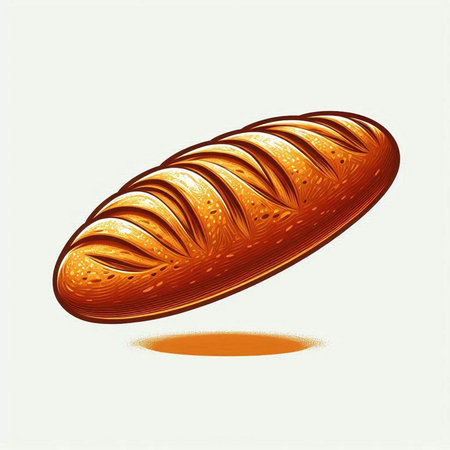 Vector image of a loaf of bread on a white background. Vector illustrationのイラスト素材