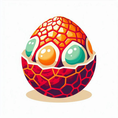 Colorful Easter egg isolated on a white background. Vector illustration.のイラスト素材