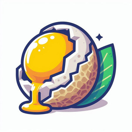 Illustration of a broken egg on a white background, vector illustrationのイラスト素材