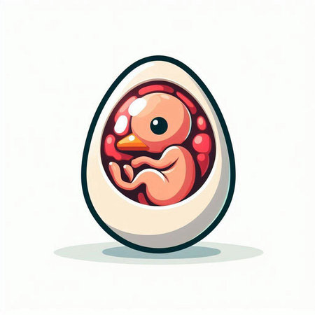 Easter egg with chicken inside. Vector illustration isolated on white background.のイラスト素材