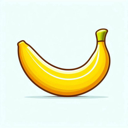 Vector illustration of a banana on a light blue background. Isolated.のイラスト素材