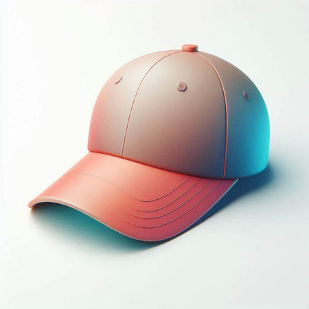 Baseball cap on white background. 3d illustration. Retro style.のイラスト素材