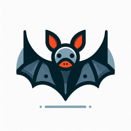 Bat icon. Hand drawn illustration of bat vector icon for web designのイラスト素材