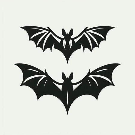 Bat vector icon. Black and white bat illustration isolated on white background.のイラスト素材