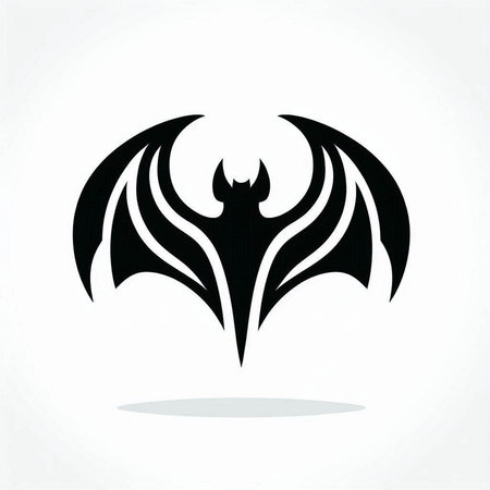 Bat icon. Vector illustration of a black bat on a white background.のイラスト素材