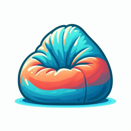 Vector illustration of a blue beanbag isolated on a white background.のイラスト素材
