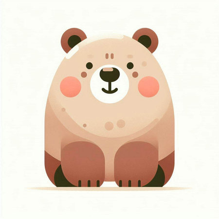 Cute cartoon bear isolated on a white background. Vector illustration.のイラスト素材