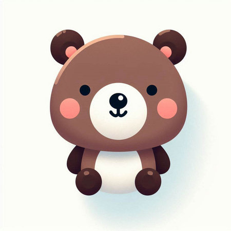 Cute cartoon bear isolated on a white background. Vector illustration.のイラスト素材