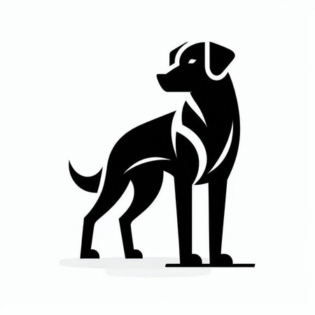 Black dog icon on white background. Vector illustration. Eps 10.のイラスト素材