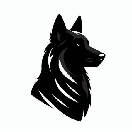 German shepherd dog head isolated on a white background. Vector illustration.のイラスト素材