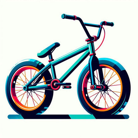 Bicycle isolated on white background. Vector illustration in retro style.のイラスト素材