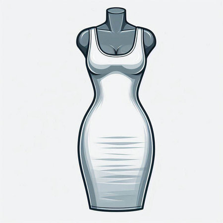 Illustration of a woman's dress on a mannequin.のイラスト素材