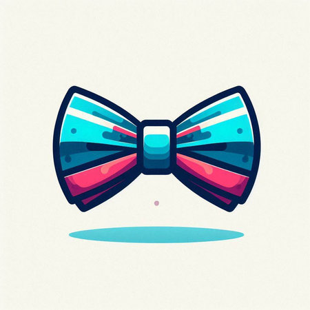 Illustration of a bow tie in cartoon style. Vector illustration.のイラスト素材