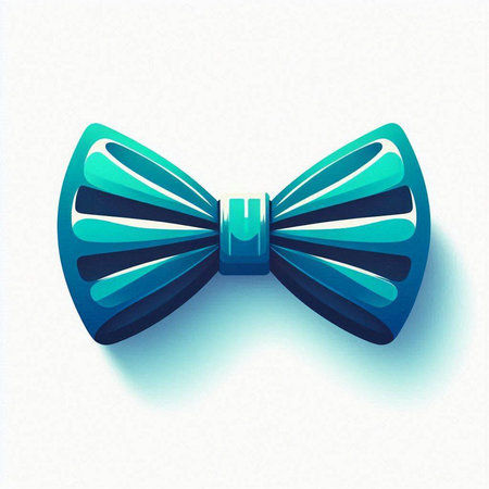 Illustration of a blue bow tie isolated on a white background.のイラスト素材