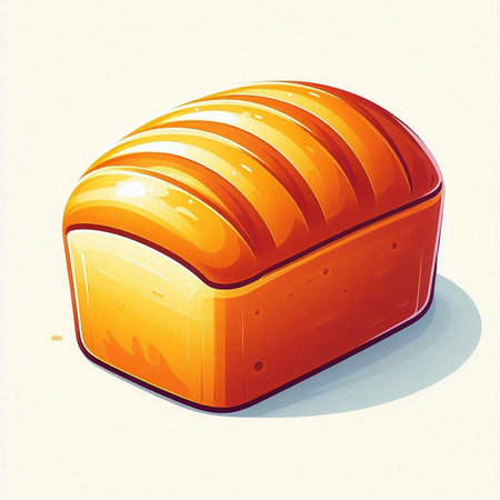 Illustration of a piece of bread on a white background, vector illustrationのイラスト素材