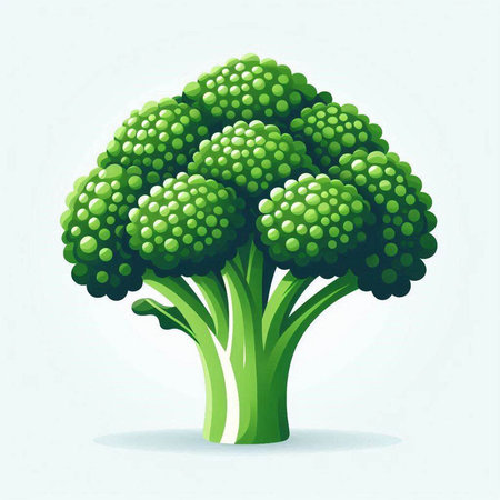 Broccoli on a light background. Vector illustration for your design.のイラスト素材