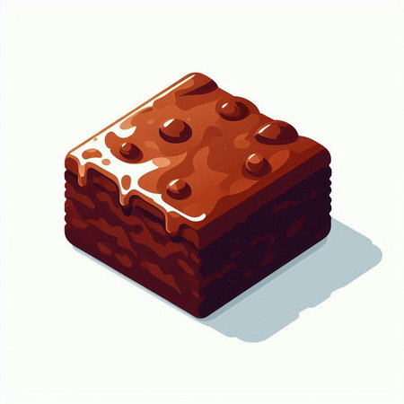 Chocolate cake isolated on white background. Vector illustration. Eps 10のイラスト素材