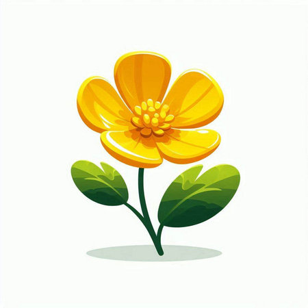 Yellow flower isolated on white background. Vector illustration. Eps 10.のイラスト素材